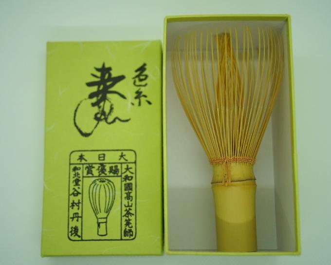 Original bamboo whisk with natural dyeing hemp thread